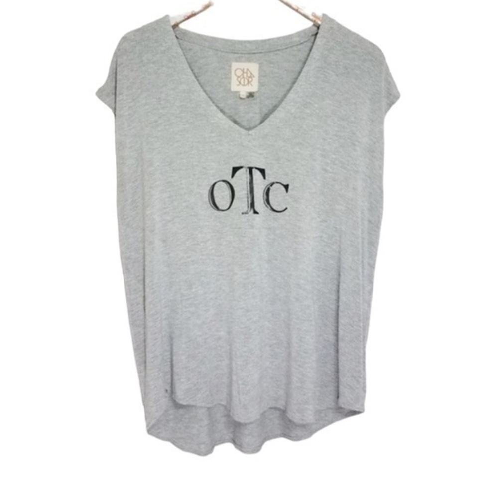 CHASER gray v-neck OTC top